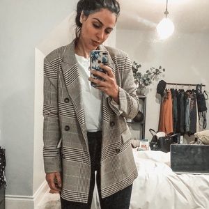 RARE FIND Oversized tartan blazer